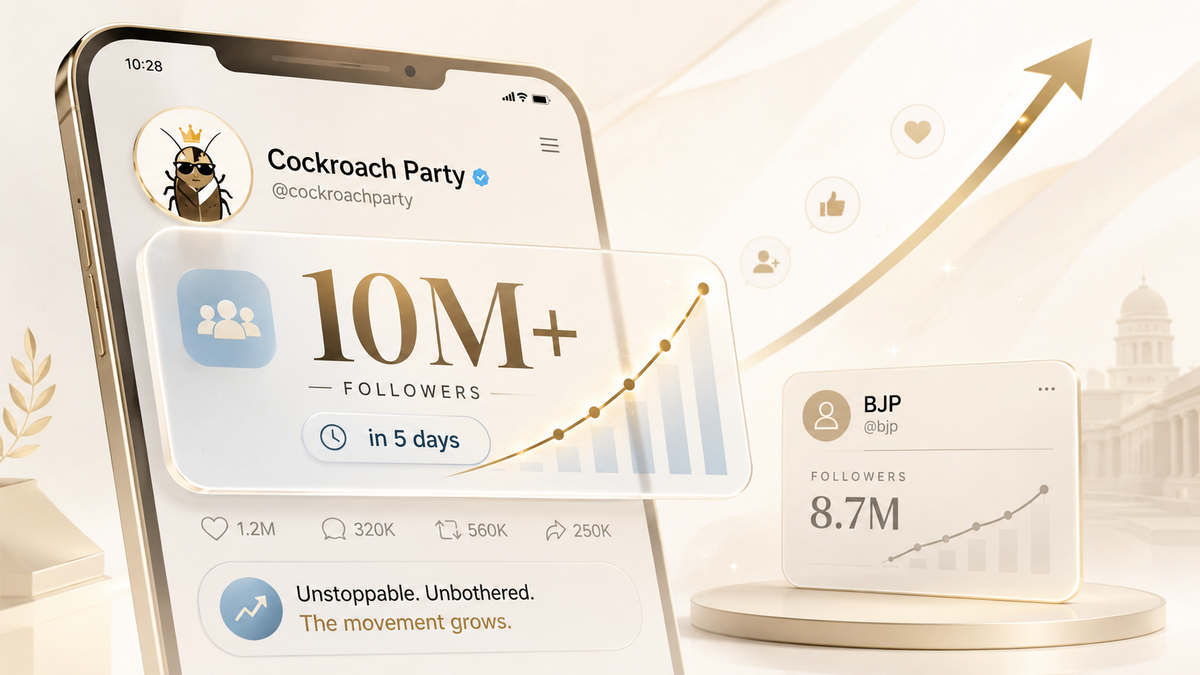 Cockroach party beats BJP on the 'gram with 10 million followers in 5 days